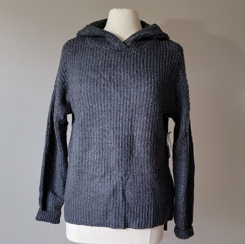 Rachel Zoe Charcoal Hooded Sweater Women's Size Small Long Sleeve NWT
